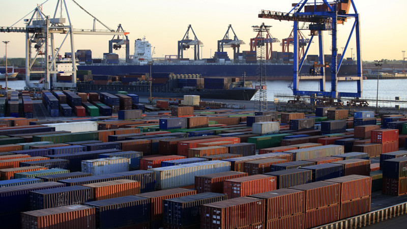 Container terminal, port of Hamburg, Germany