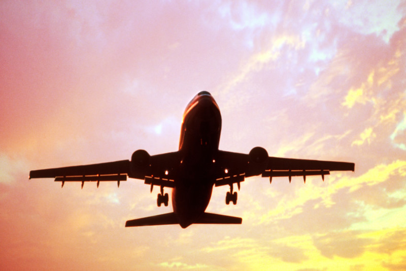 Passenger jet ascending